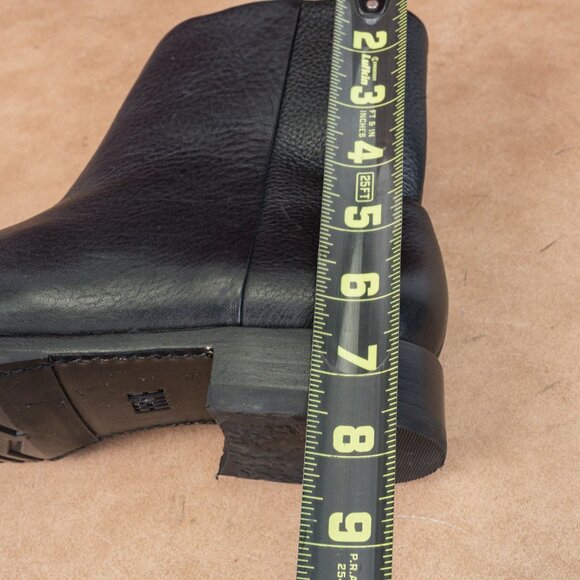 Frye Women Veronica Inside Zip Moto Biker Black Ankle Leather Lug Boots size 7.5 - Picture 6 of 8